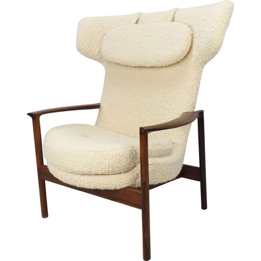 Vintage wing back fauteuil van Ib Kofod-Larsen, Denemarken 1950