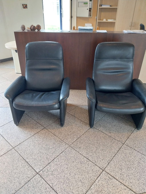 2 x De Sede DS50 Fauteuil Zwart 1970's