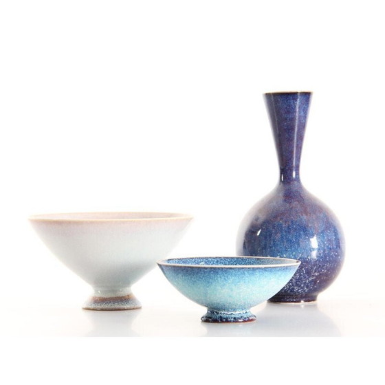 Image 1 of Scandinavische vintage keramieken vaas van Sven Wejsfelt, 1970