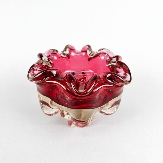 Image 1 of Vintage Art glazen kom van Josef Hospodka voor Chribska Glassworks, jaren 1960