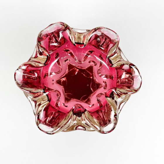 Image 1 of Vintage Art glazen kom van Josef Hospodka voor Chribska Glassworks, jaren 1960