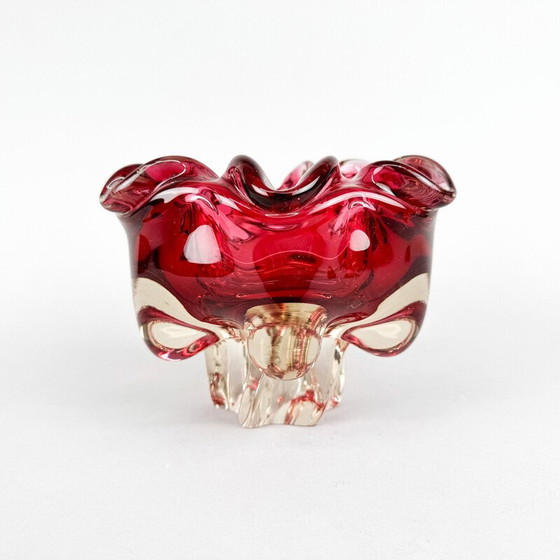 Image 1 of Vintage Art glazen kom van Josef Hospodka voor Chribska Glassworks, jaren 1960