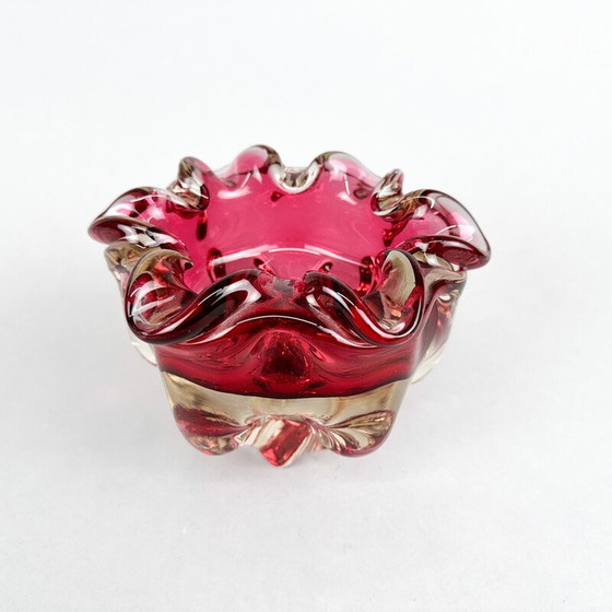Image 1 of Vintage Art glazen kom van Josef Hospodka voor Chribska Glassworks, jaren 1960
