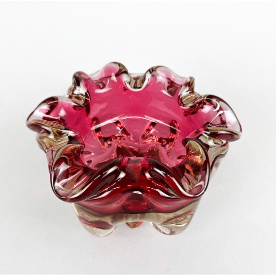 Image 1 of Vintage Art glazen kom van Josef Hospodka voor Chribska Glassworks, jaren 1960