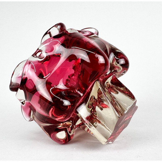 Image 1 of Vintage Art glazen kom van Josef Hospodka voor Chribska Glassworks, jaren 1960