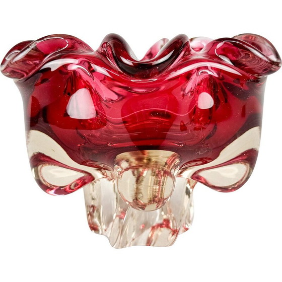 Image 1 of Vintage Art glazen kom van Josef Hospodka voor Chribska Glassworks, jaren 1960