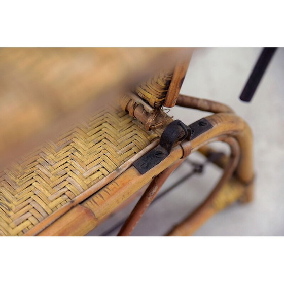 Image 1 of Vintage Bauhaus rotan stoel met Ottoman van Erich Dieckmann, jaren 1930