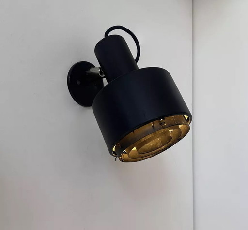 2X Louis Poulsen Vintage Wandlampen, Zwart Gelakt Metaal, Denemarken 1970