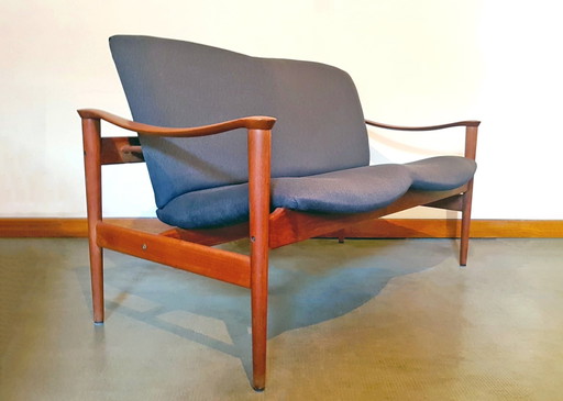 Loveseat 711 bank van Fredrik Kayser voor Vatne Lenestolfabrikk, 1960