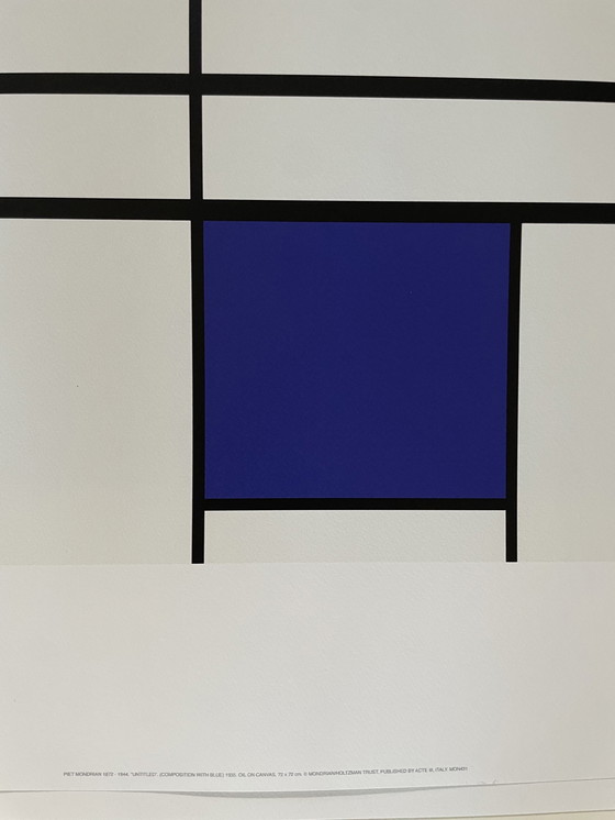 Image 1 of Piet Modrian (1872-1944), Compositie met blauw, 1935, Copyright MondrianHoltzman Trust, Gedrukt in Italië