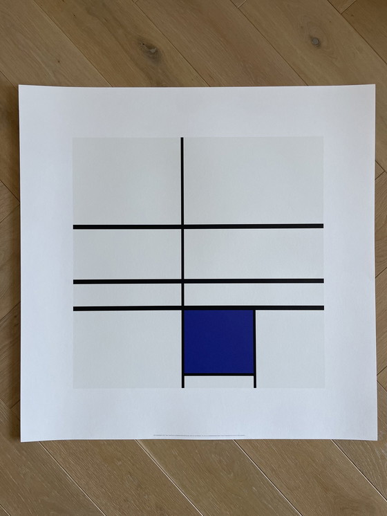 Image 1 of Piet Modrian (1872-1944), Compositie met blauw, 1935, Copyright MondrianHoltzman Trust, Gedrukt in Italië