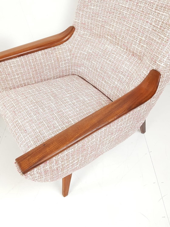 Image 1 of 2 Vintage Bovenkamp Fauteuils Nieuw Gestoffeerd Roze Teak