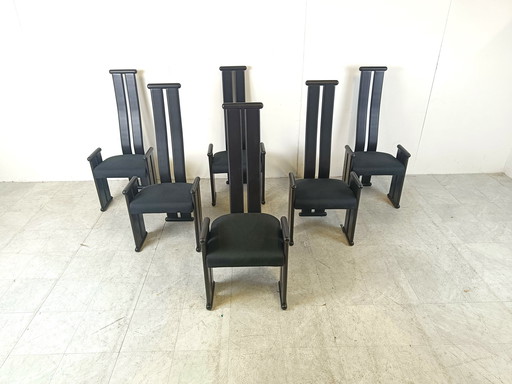 6x Post moderne eetkamerstoelen