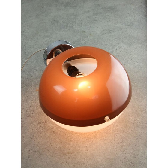 Image 1 of Vintage Spage Age bruin plexiglas wandlamp, Italië 1970