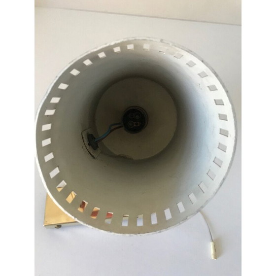 Image 1 of Vintage rode wandlamp "pipe" van aluminium en messing