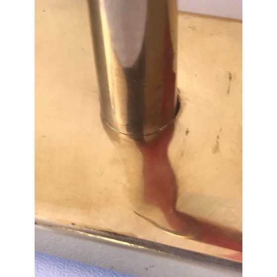 Image 1 of Vintage rode wandlamp "pipe" van aluminium en messing