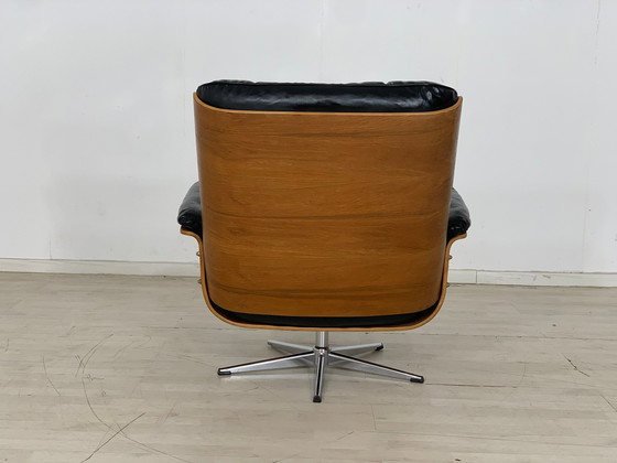 Image 1 of Martin stoll stoel fauteuil draaistoel leer vintage