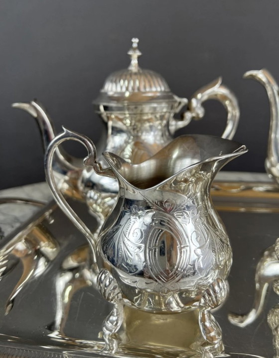 Image 1 of Vintage zilver metalen koffie servies