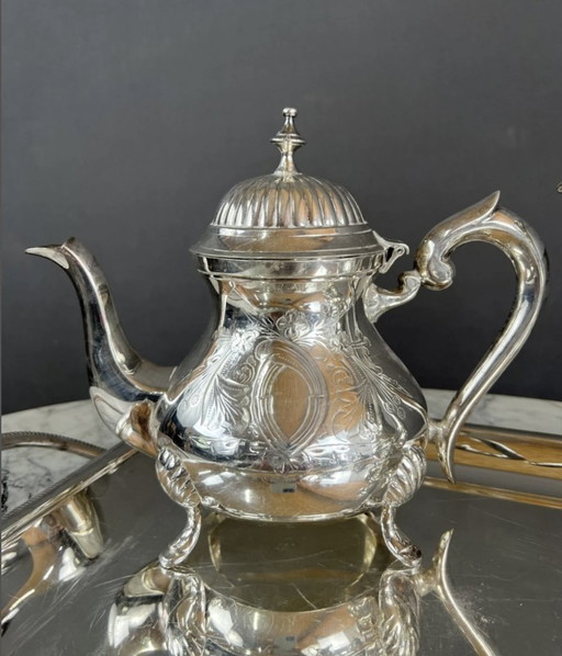 Vintage zilver metalen koffie servies