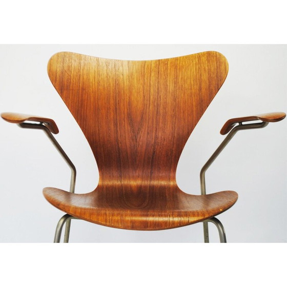 Image 1 of Vintage teakhouten stoel van Arne Jacobsen voor Fritz Hansen