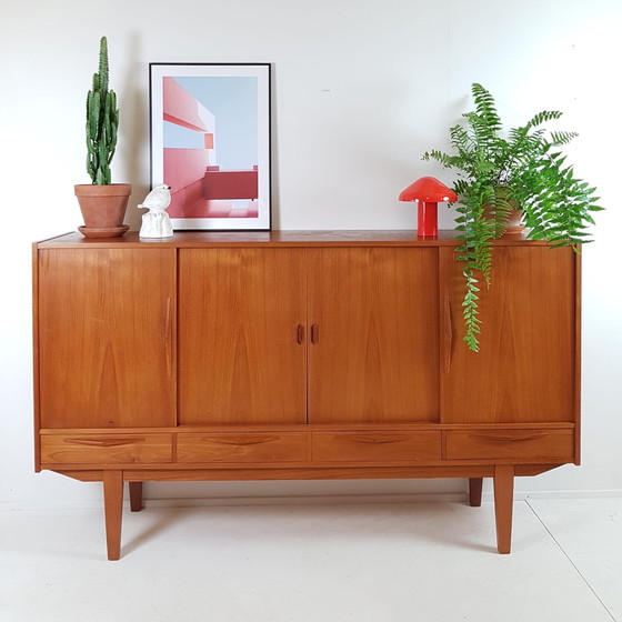 Image 1 of Vintage teakhouten dressoir | highboard | wandkast Deens