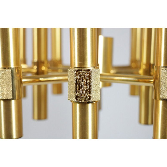Image 1 of Vintage verguld messing kroonluchter van Angelo Brotto voor Esperia, Italië 1970