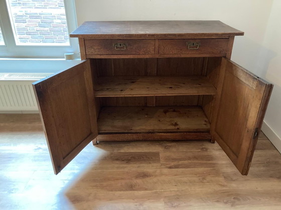 Image 1 of Amsterdamse School Eikenhouten Dressoir