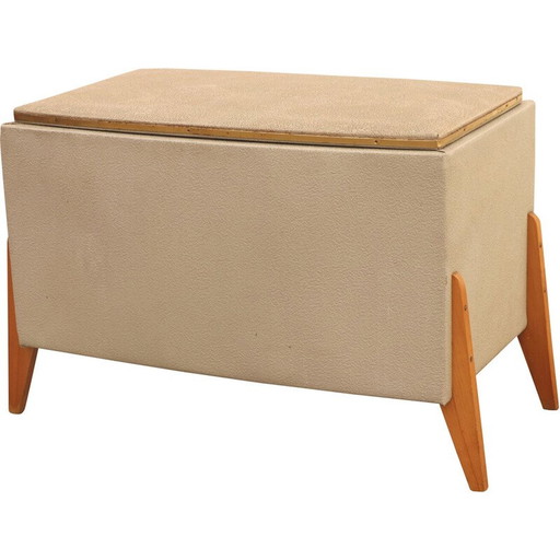 Vintage voetsteun van kunstleer, Tsjecho-Slowakije 1980