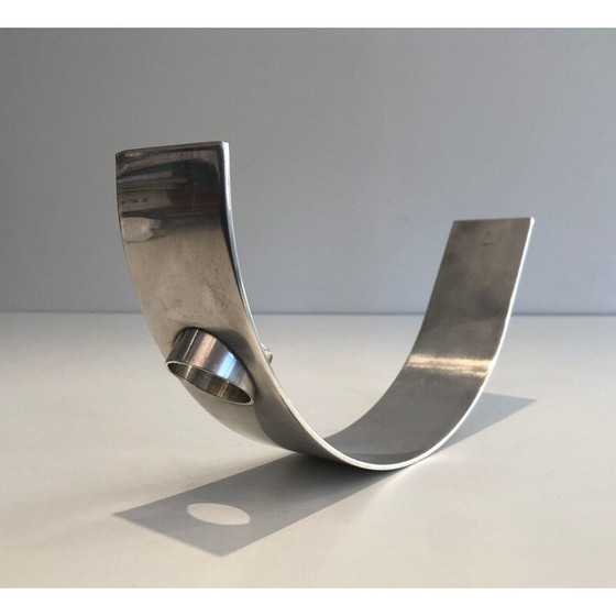 Image 1 of Vintage verzilverde flessenhouder, Frankrijk 1950