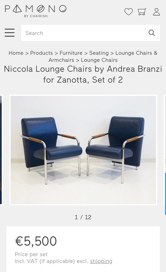 Image 1 of 2x Zanotta fauteuil