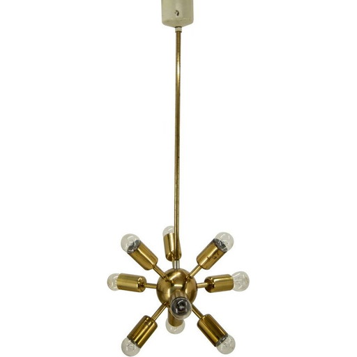 Vintage ruimtetijdperk kroonluchter Sputnik van Drukov 1970