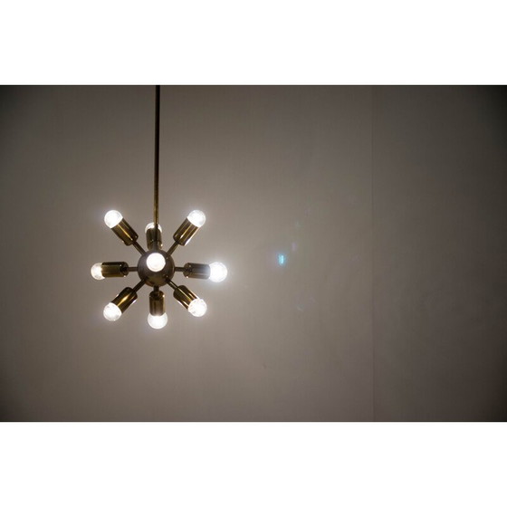 Image 1 of Vintage ruimtetijdperk kroonluchter Sputnik van Drukov 1970