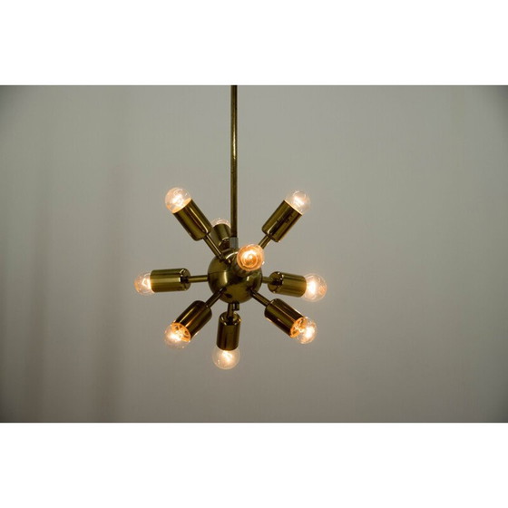 Image 1 of Vintage ruimtetijdperk kroonluchter Sputnik van Drukov 1970