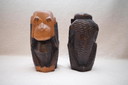 2 Oude Wijze Apen Decoratieve Houten Figuren Massief