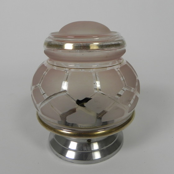 Image 1 of Art Deco plafondlamp met glazen kap