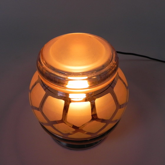 Image 1 of Art Deco plafondlamp met glazen kap