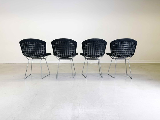 Image 1 of Set van 4 stoelen Harry Bertoia Knoll Intenational 1980Er Gestoffeerd