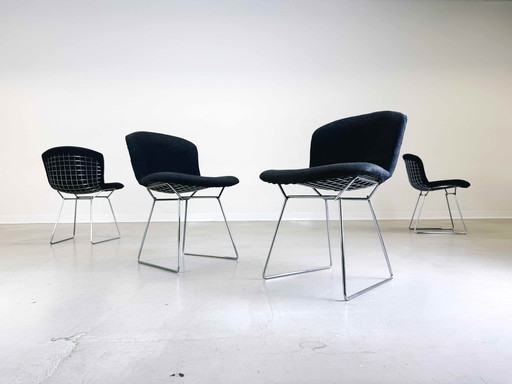 Set van 4 stoelen Harry Bertoia Knoll Intenational 1980Er Gestoffeerd