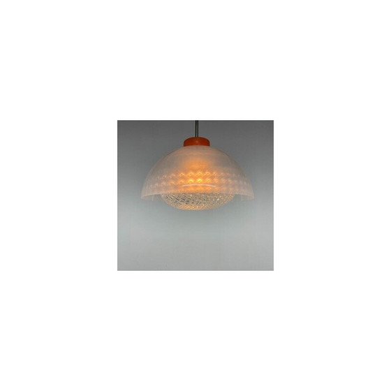 Image 1 of Mid-eeuwse hanglamp van kunststof en glas, Tsjecho-Slowakije