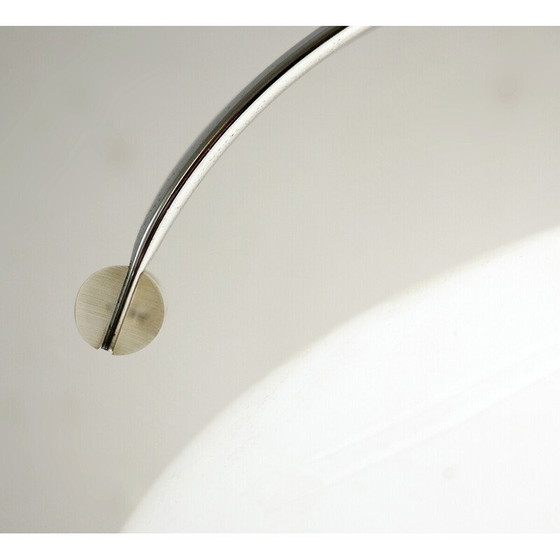 Image 1 of Mid Century tafellamp in glas opaline en chroom van Angelo Mangiarotti, Italië 1970