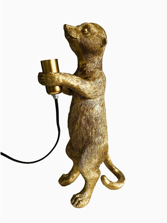 Image 1 of Meerkat Stokstaart Lamp In Goud