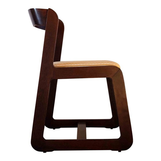 Image 1 of Set van 6 vintage beukenhouten eetkamerstoelen van Mario Sabot, Italië 1970