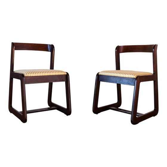 Image 1 of Set van 6 vintage beukenhouten eetkamerstoelen van Mario Sabot, Italië 1970