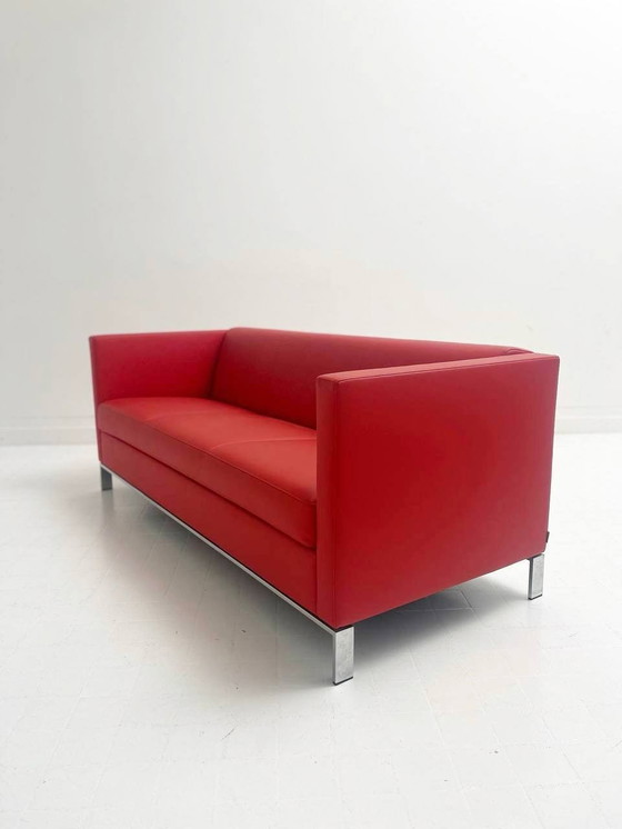 Image 1 of Rode vintage Walter Knoll 3-zitsbank