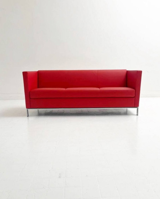 Image 1 of Rode vintage Walter Knoll 3-zitsbank