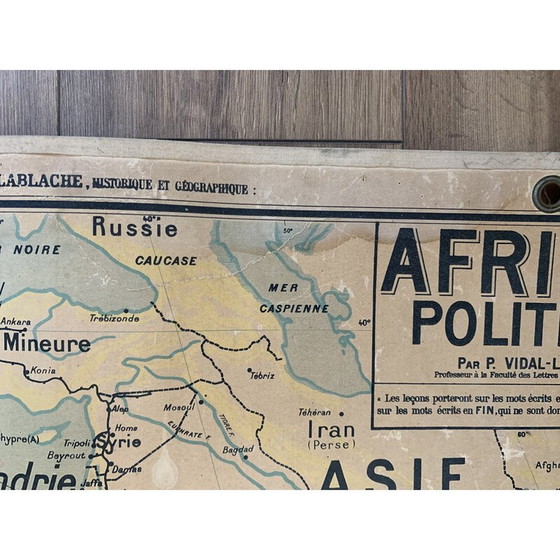Image 1 of Vintage geografische kaart "Politiek Afrika - n°17 en 17 bis" door Vidal Lablache, 1930