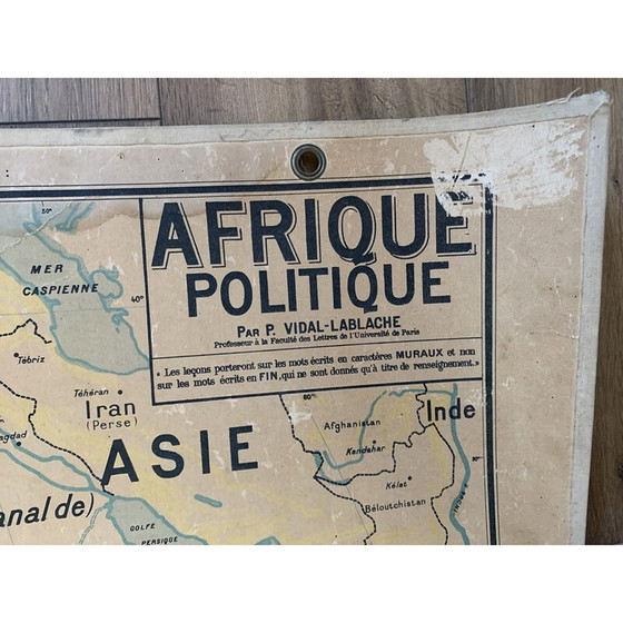 Image 1 of Vintage geografische kaart "Politiek Afrika - n°17 en 17 bis" door Vidal Lablache, 1930