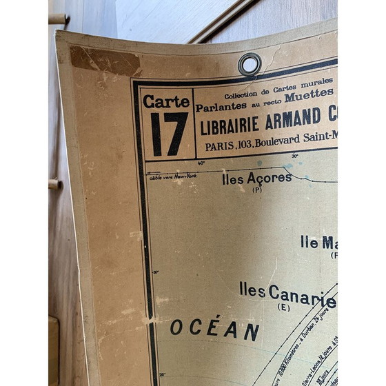 Image 1 of Vintage geografische kaart "Politiek Afrika - n°17 en 17 bis" door Vidal Lablache, 1930