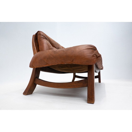 Image 1 of Woonkamerset uit de Mid Century in cognac leer, jaren 1960