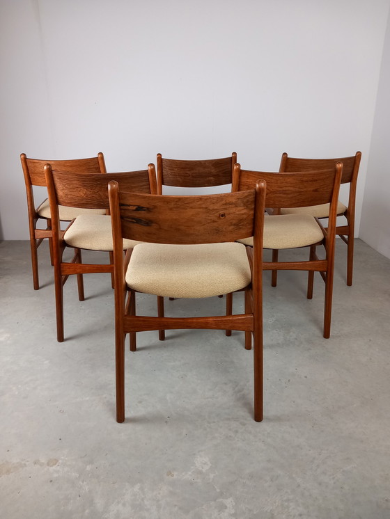 Image 1 of 6x Palissander Eetkamerstoelen Mid-Century Deens Design